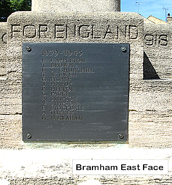 Bramham War Memorial WW2 Detail 1
