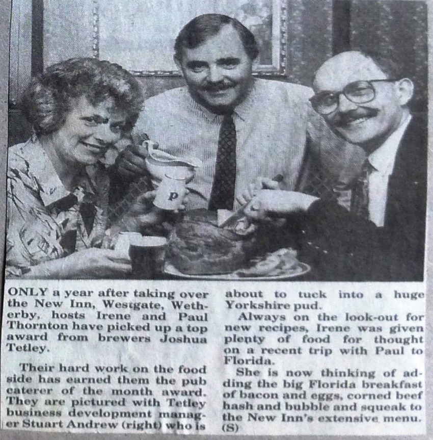 New Inn is Tetley’s pub caterer of the month 1992  Wetherby News
