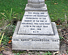Sicklinghall War memorial detail 1