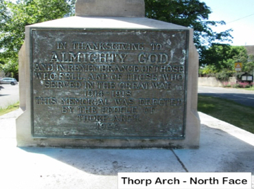 Thorp Arch War Memorial detail 1
