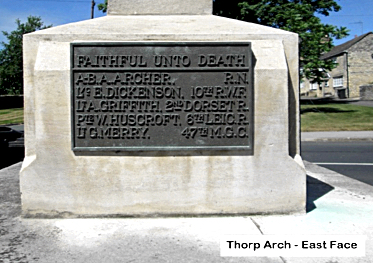 Thorp Arch War Memorial detail 2